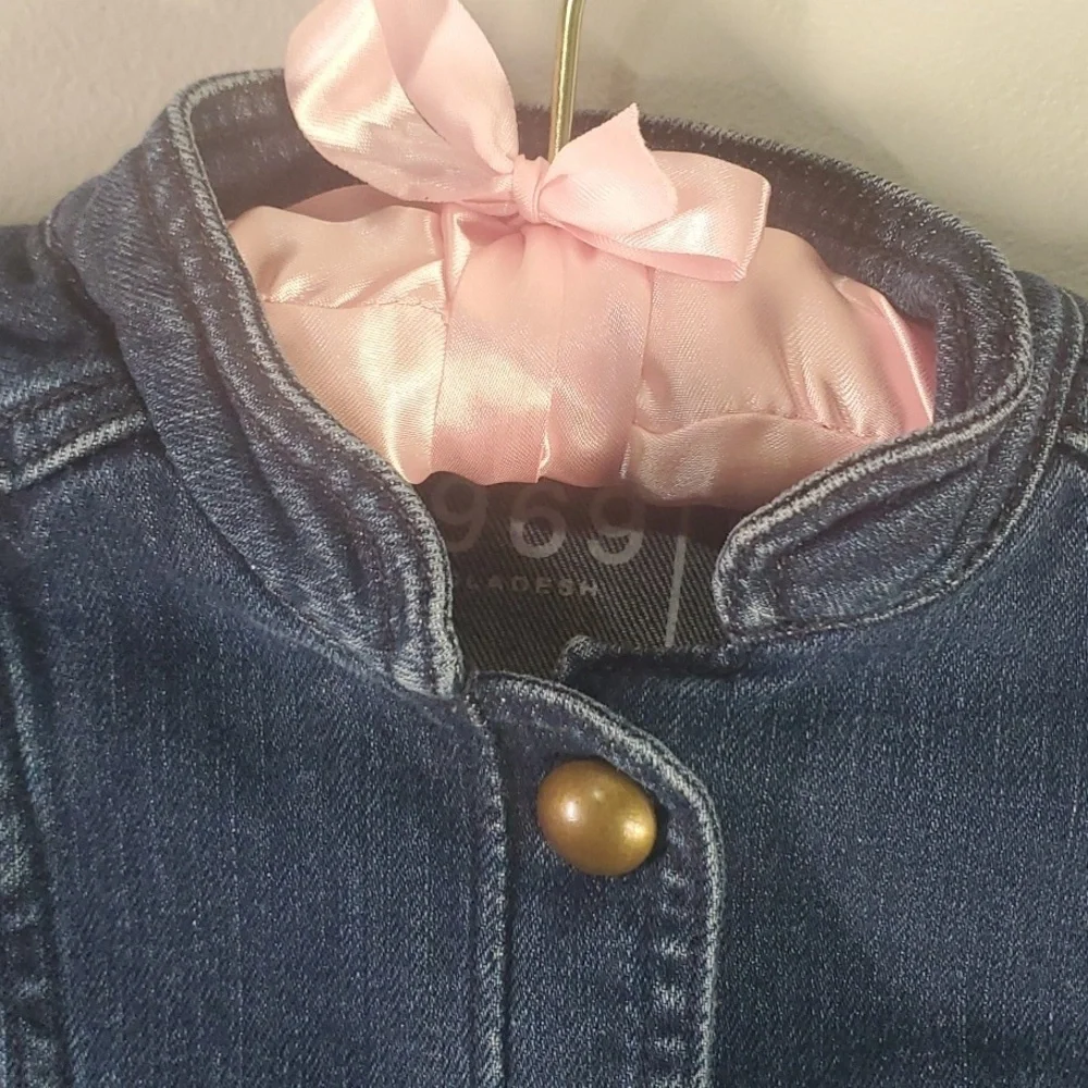 Gap Riding Jacket Kids Girls Size Medium M BLUE DENIM Ride Riding